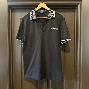 Men’s black short sleeved, Versace polo